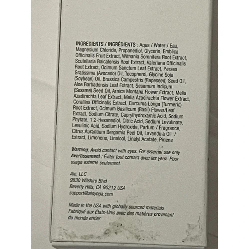 Alo Wellness System Magnesium Reset Spray 3.2 fl oz Amla-Powered Recovery Mist